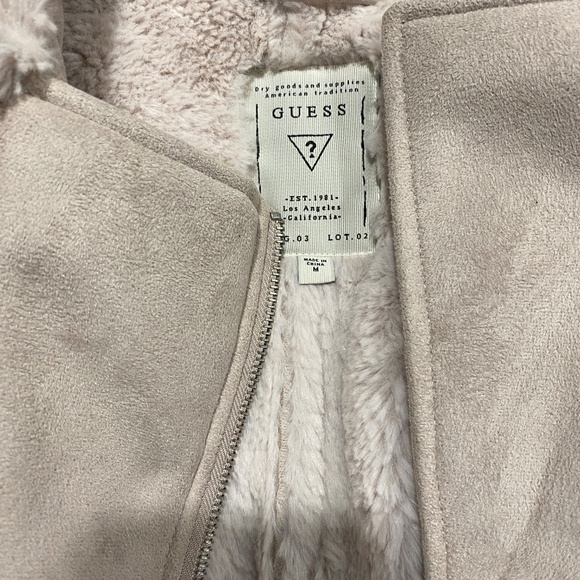 Guess Mauve Motto Jacket with fur New - Picture 2 of 5